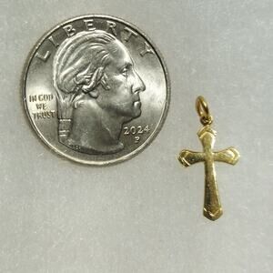 Vintage 1/20 14K GF THEDA Dainty Cross Pendant (Gold Filled, 5% 14K Gold) STYLE4